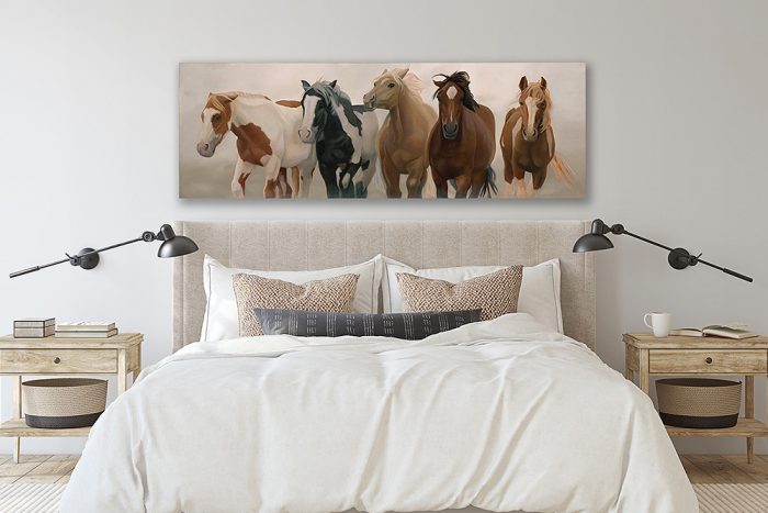 wild and free horses in bedroom